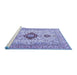 Sideview of Machine Washable Persian Blue Traditional Rug, wshtr3796blu