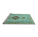 Sideview of Machine Washable Persian Light Blue Traditional Rug, wshtr3796lblu