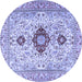 Round Persian Blue Traditional Rug, tr3796blu