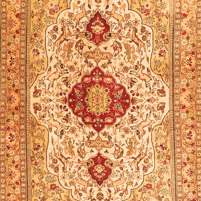 Serging Thickness of Machine Washable Persian Orange Traditional Area Rugs, wshtr3796org