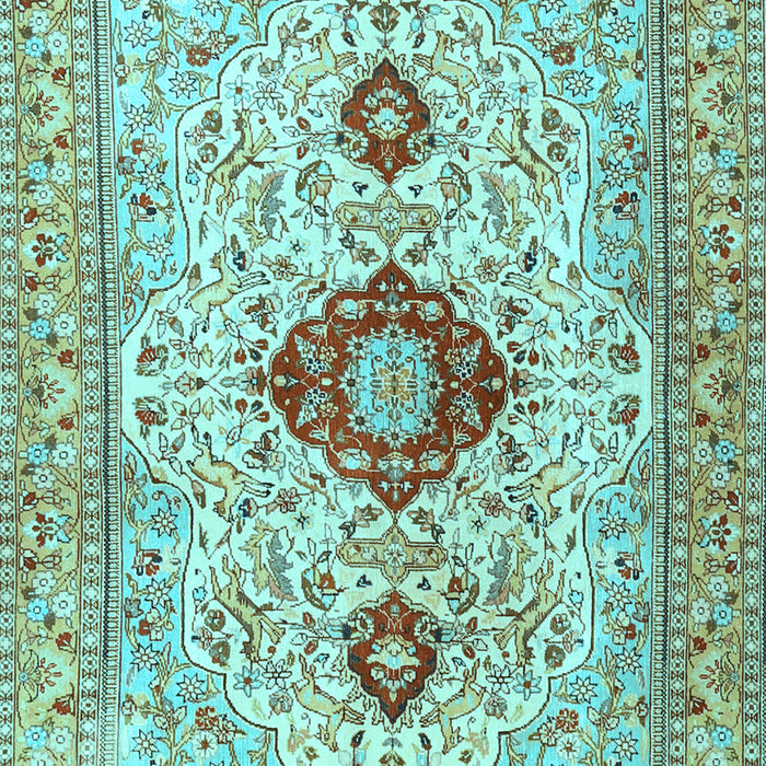 Machine Washable Persian Light Blue Traditional Rug, wshtr3796lblu