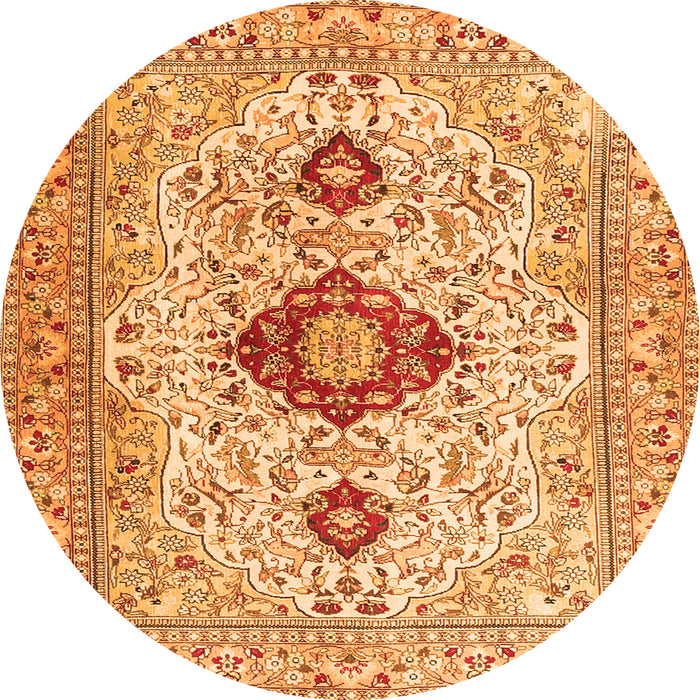 Machine Washable Persian Orange Traditional Area Rugs, wshtr3796org