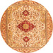 Machine Washable Persian Orange Traditional Area Rugs, wshtr3796org