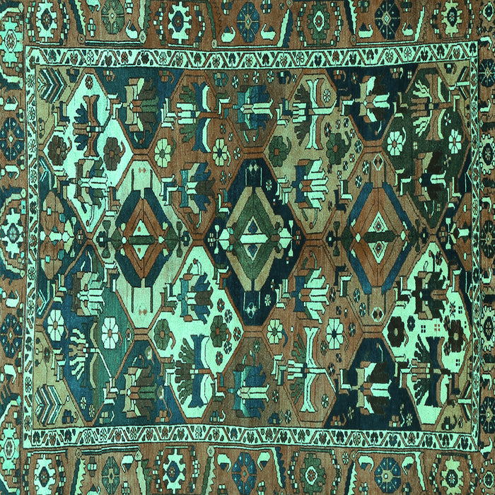 Square Persian Turquoise Traditional Rug, tr3797turq
