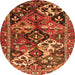 Square Persian Orange Traditional Rug, tr3797org