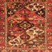 Round Machine Washable Persian Orange Traditional Area Rugs, wshtr3797org