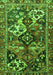 Serging Thickness of Machine Washable Persian Green Traditional Area Rugs, wshtr3797grn