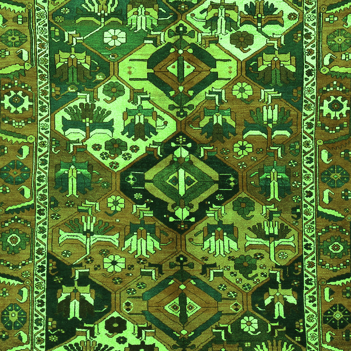 Serging Thickness of Machine Washable Persian Green Traditional Area Rugs, wshtr3797grn