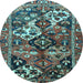 Round Persian Light Blue Traditional Rug, tr3797lblu