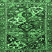 Square Machine Washable Persian Emerald Green Traditional Area Rugs, wshtr3797emgrn