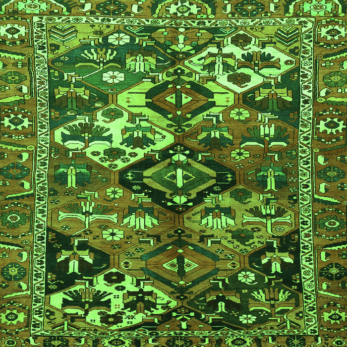 Serging Thickness of Persian Green Traditional Rug, tr3797grn