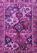 Machine Washable Persian Purple Traditional Area Rugs, wshtr3797pur