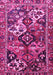 Machine Washable Persian Pink Traditional Rug, wshtr3797pnk