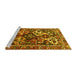 Sideview of Machine Washable Persian Yellow Traditional Rug, wshtr3797yw