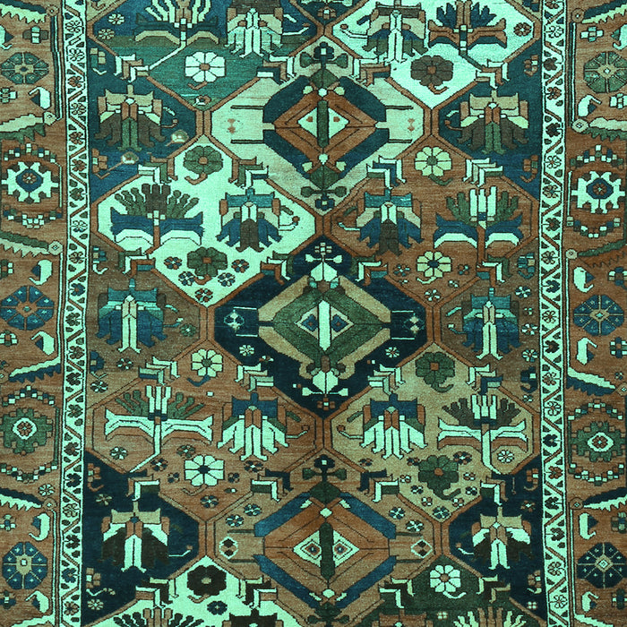 Machine Washable Persian Turquoise Traditional Area Rugs, wshtr3797turq