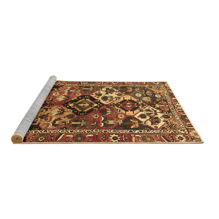 Sideview of Machine Washable Persian Brown Traditional Rug, wshtr3797brn