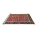 Sideview of Machine Washable Traditional Saffron Red Rug, wshtr3798