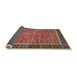 Sideview of Traditional Saffron Red Persian Rug, tr3798