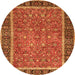 Square Persian Orange Traditional Rug, tr3798org