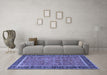 Machine Washable Persian Blue Traditional Rug in a Living Room, wshtr3798blu