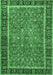 Machine Washable Persian Emerald Green Traditional Area Rugs, wshtr3798emgrn