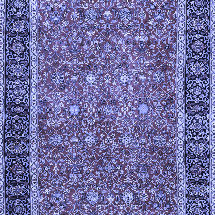 Machine Washable Persian Blue Traditional Rug, wshtr3798blu