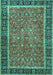 Machine Washable Persian Turquoise Traditional Area Rugs, wshtr3798turq