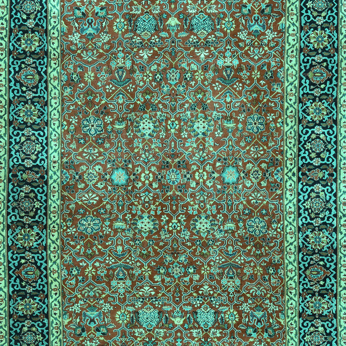 Machine Washable Persian Turquoise Traditional Area Rugs, wshtr3798turq