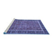 Sideview of Machine Washable Persian Blue Traditional Rug, wshtr3798blu