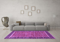 Machine Washable Persian Purple Traditional Rug, wshtr3798pur