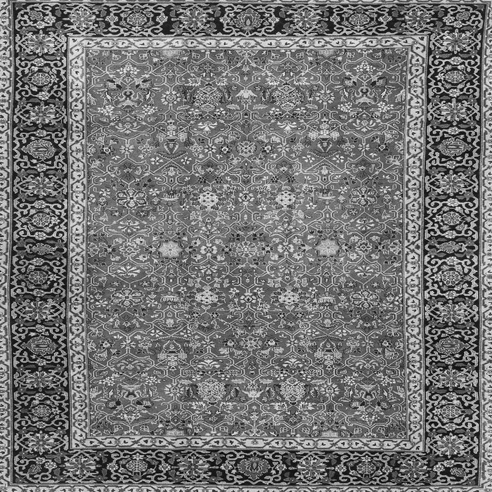 Round Machine Washable Persian Gray Traditional Rug, wshtr3798gry