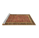 Sideview of Machine Washable Persian Brown Traditional Rug, wshtr3798brn