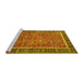 Sideview of Machine Washable Persian Yellow Traditional Rug, wshtr3798yw