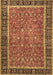 Machine Washable Persian Brown Traditional Rug, wshtr3798brn