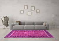 Machine Washable Persian Pink Traditional Rug, wshtr3798pnk