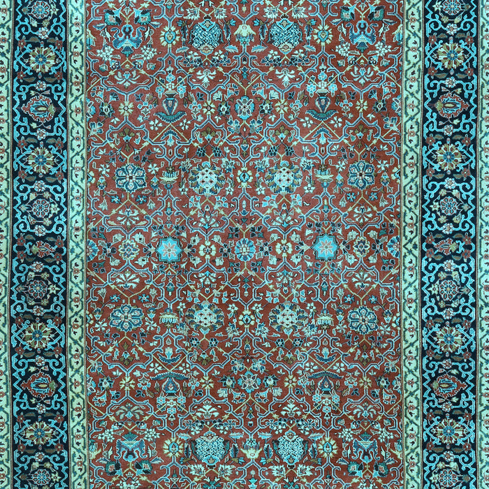 Machine Washable Persian Light Blue Traditional Rug, wshtr3798lblu