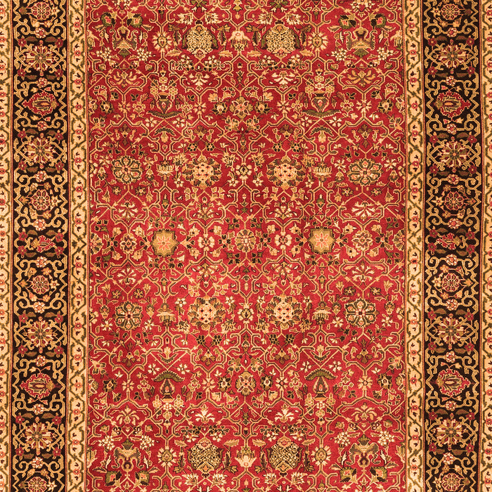 Serging Thickness of Machine Washable Persian Orange Traditional Area Rugs, wshtr3798org