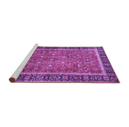 Sideview of Machine Washable Persian Purple Traditional Area Rugs, wshtr3798pur