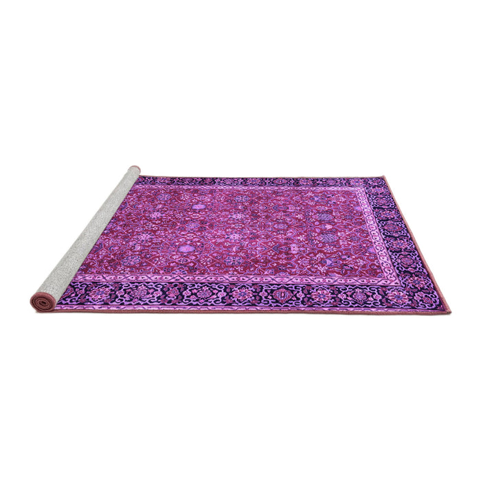 Sideview of Machine Washable Persian Purple Traditional Area Rugs, wshtr3798pur