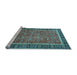 Sideview of Machine Washable Persian Light Blue Traditional Rug, wshtr3798lblu