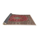 Sideview of Traditional Saffron Red Persian Rug, tr3799