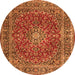 Machine Washable Persian Orange Traditional Area Rugs, wshtr3799org