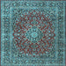 Square Machine Washable Persian Light Blue Traditional Rug, wshtr3799lblu