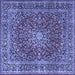 Square Persian Blue Traditional Rug, tr3799blu