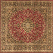 Square Machine Washable Persian Brown Traditional Rug, wshtr3799brn