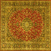 Square Persian Yellow Traditional Rug, tr3799yw