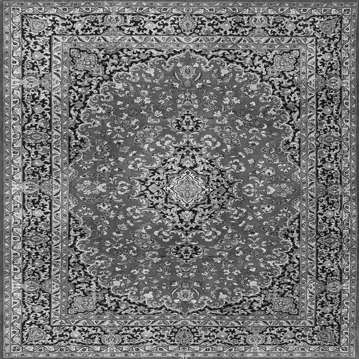 Round Machine Washable Persian Gray Traditional Rug, wshtr3799gry