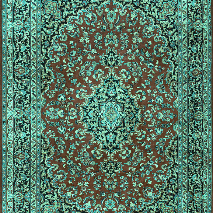 Machine Washable Persian Turquoise Traditional Area Rugs, wshtr3799turq