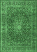 Machine Washable Persian Emerald Green Traditional Area Rugs, wshtr3799emgrn