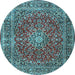 Round Persian Light Blue Traditional Rug, tr3799lblu